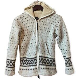 ARK IMPORTS knit wool hooded jacket